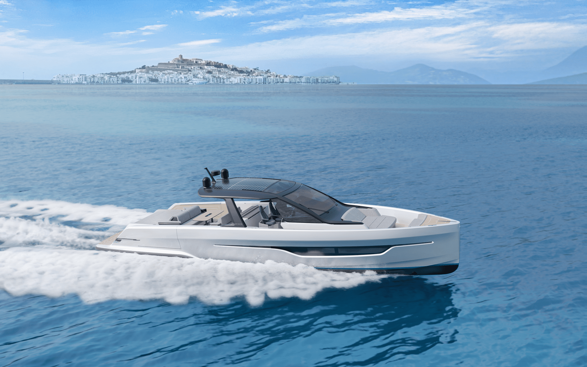 Sialia 59 Sport elektromos hajó menet közben