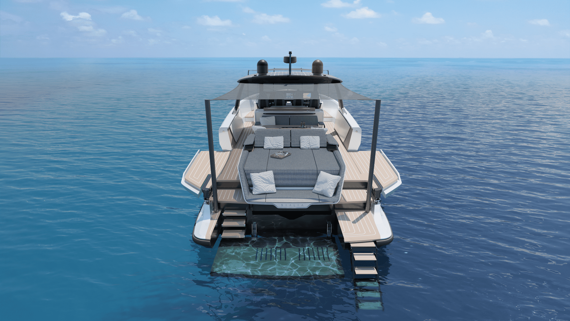 Sialia 59 Sport elektromos hajó tat és beach club